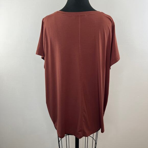 ATHLETA Stratus II Top Brown Cinnamon Soft Essence Fabric Tencel Relaxed Plus 2X - Picture 5 of 6